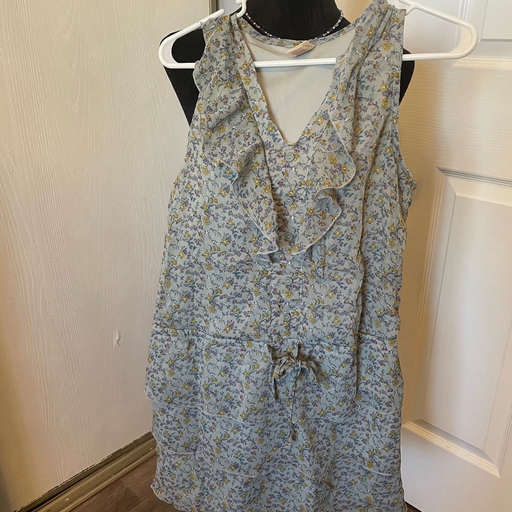 Mossimo Supply Co. Floral Dress in Blue and Yellow Size S